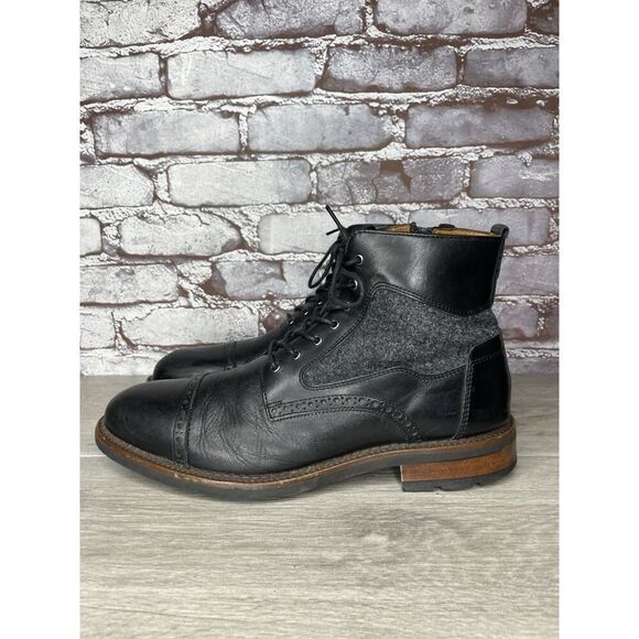 Johnson & Murphy 1850 Brogue Cap Toe Side Zip Lug Sole Tweed Ankle Boots Men 9.5 main image 5